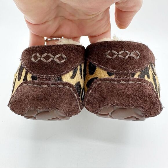 UGG Ansley exotic calf skin cheetah sheepskin lined slipper moccasin Sz 6‎ - Picture 8 of 16
